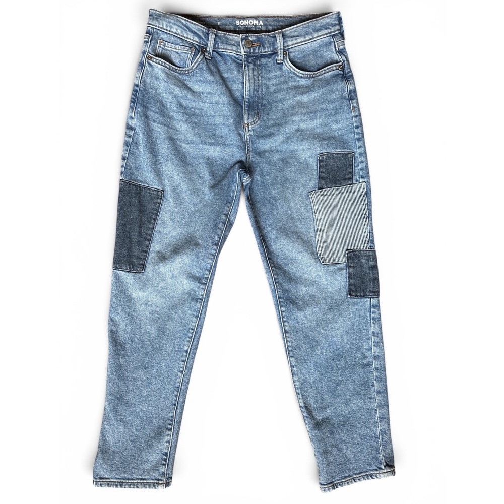 Patchwork Boyfriend Jeans Size 8 Sonoma Boho 70s